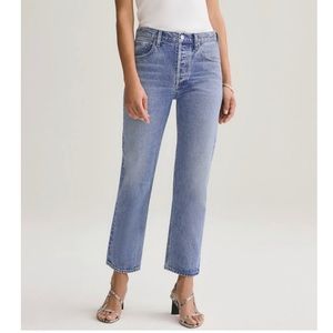 AGOLDE Forefit Jeans Mid Rise Straight Size 26. NWT stain on bottom L Leg